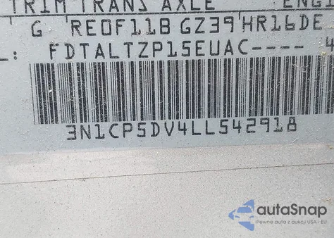 2020 Nissan Kicks Sr z USA, uszkodzony, nr VIN 3N1CP5DV4LL542918